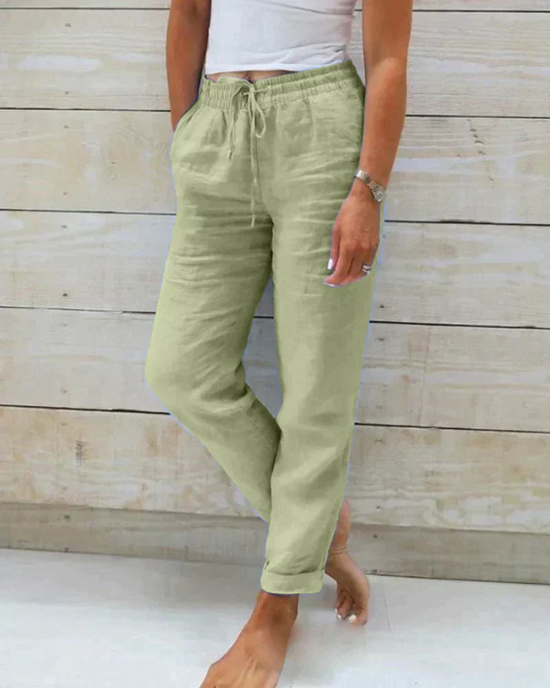 Slim Fit Women's Linen Pants – Lightweight, Breathable, All-Season Sustainable Style