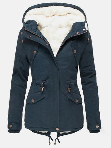 Women’s Hooded Jacket – Tailored Fit – Fleece Lined – Utility Design – Adjustable Waist