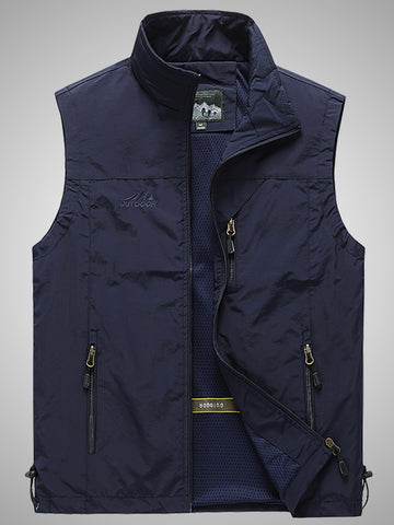 Stand collar tank top vest for men