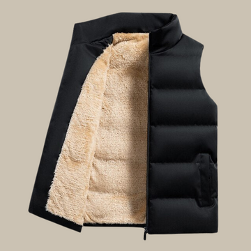 Women's Puffer Vest - Quilted Insulated - Faux Fur Lined - Water-Resistant - Zip Closure