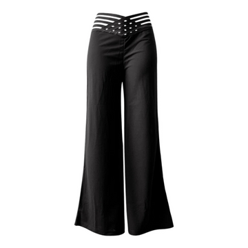 High-Waisted Flared Women's Pants - Wide Leg, Stretch Fit, Soft Fabric, All-Season Style