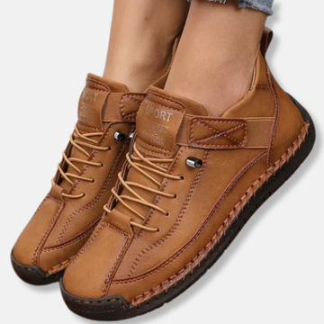 Women’s Sneakers – Low-Top Lace-Up – Faux Leather Detail – Anti-Slip Sole – Casual Fit