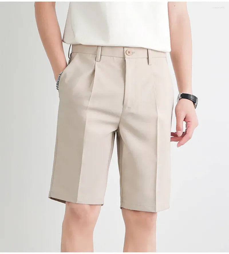 Men's Tailored Shorts - Pleated Front - Belt Loops - Above Knee - Smart Casual