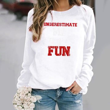 Women’s Sweatshirt – Relaxed Fit – Cotton Blend – Long Sleeve – Letter Print Casual