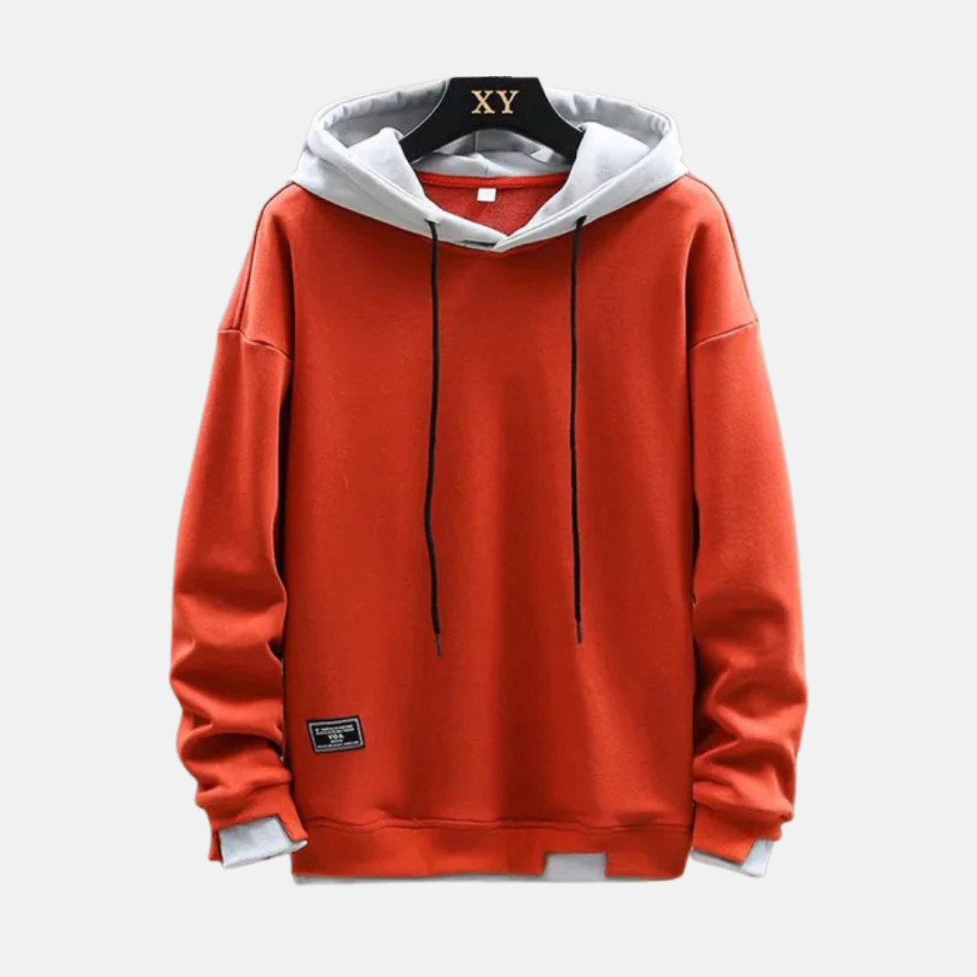 Men’s Hoodie – Relaxed Fit – Cotton Blend – Drawstring Hood – Ribbed Trim