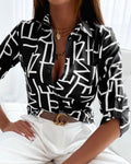 Women's button-up long sleeve blouse: Chiffon, classic fit, perfect for spring and summer.