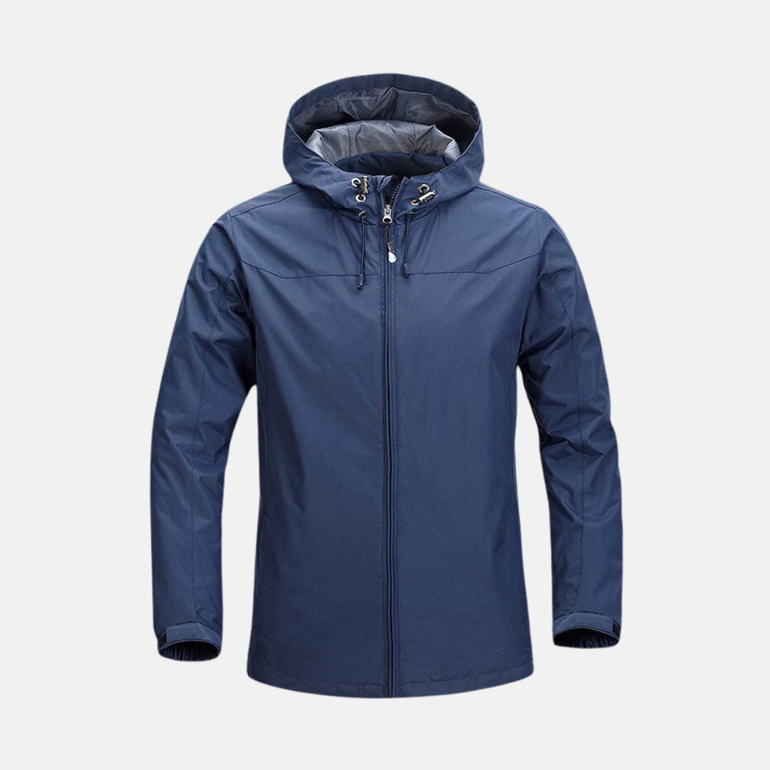 Men’s Hooded Jacket – Ripstop Fabric – Structured Fit – Two-Way Zipper – Wind Resistant