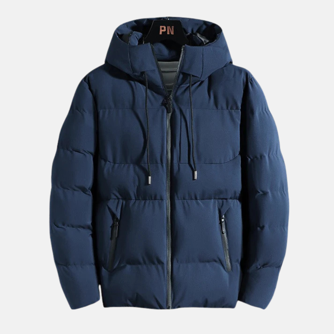 Men’s Hooded Jacket – Slim Fit – Quilted Insulation – Zipper Front – Casual Outerwear