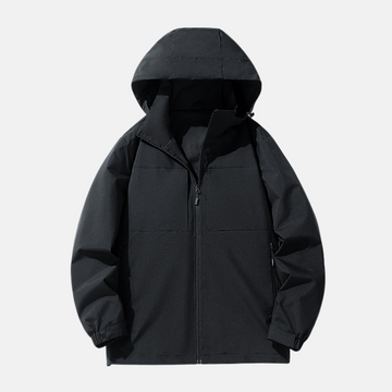 Men's Hooded Jacket – Relaxed Fit – Breathable – Water-Resistant – Zip Pockets