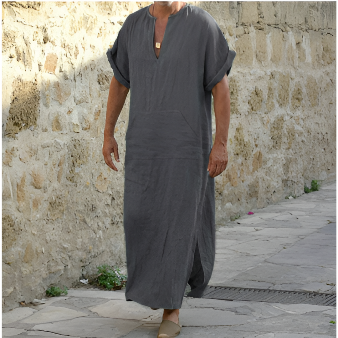 Men's Long Shirt Dress with Slit | Comfortable, Versatile & Lightweight Fashion