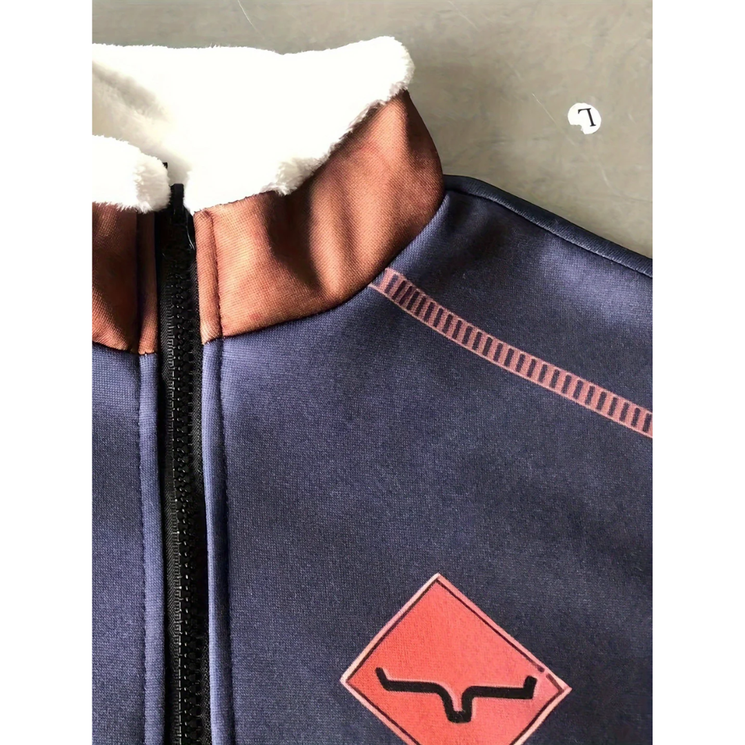 Men’s Quarter-Zip Sweater – Relaxed Fit – Wool Blend – Kangaroo Pocket – Ribbed Cuffs