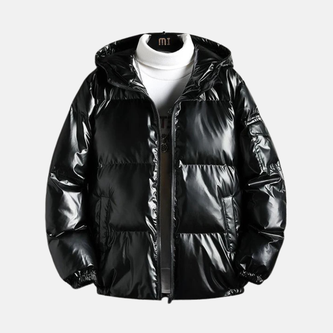 Men’s Puffer Coat – Oversized Fit – Quilted – Water-Resistant – Hooded – Zip Front