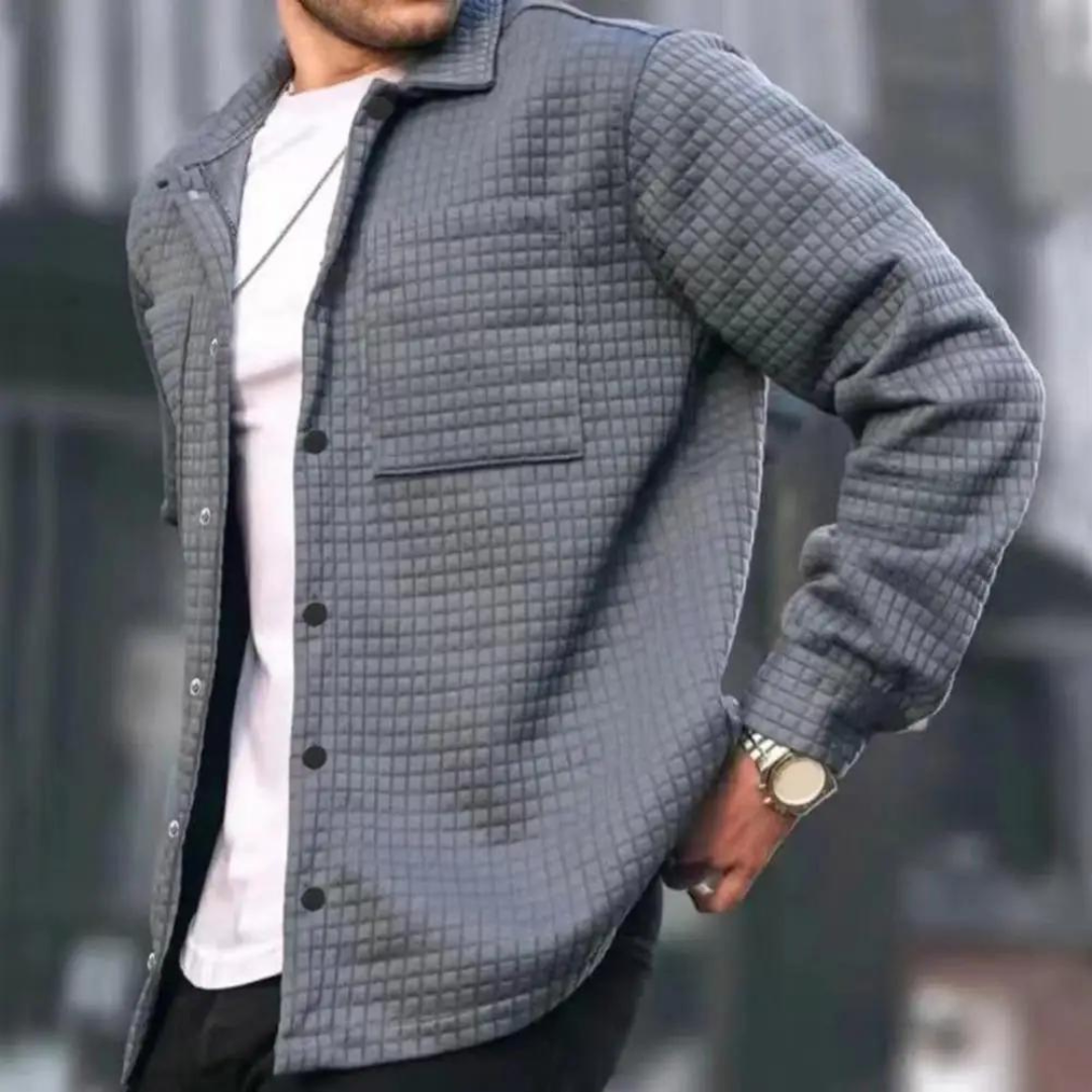 Men's Tailored Jacket – Structured Fit – Woven Texture – Smart Casual Outerwear