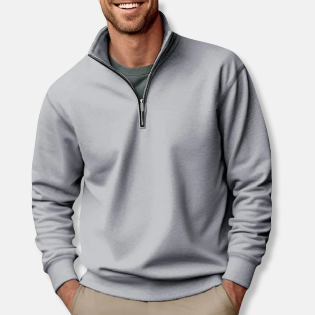 Men’s Pullover Sweatshirt – Knit – Half Zip – Relaxed Classic Fit