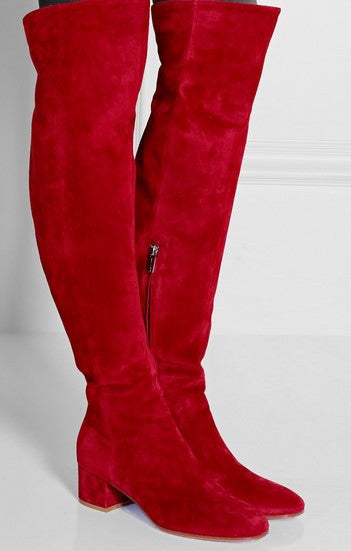 Suede Knee-High Women's Boots | Luxurious Winter Footwear | Timeless Sleek Design
