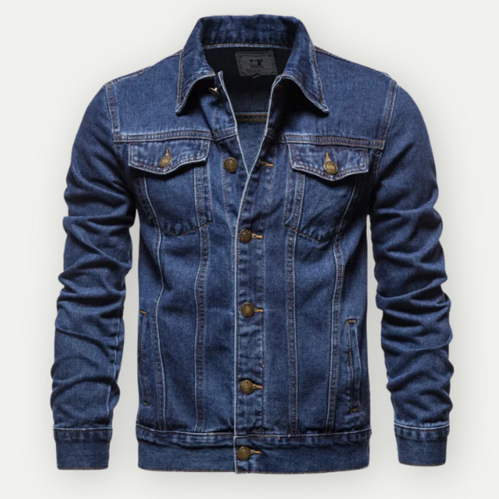 Men’s Denim Trucker Jacket - Button-Up - Classic Fit - Chest & Side Pockets