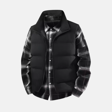 Men’s Puffer Vest – Insulated Quilted – Regular Fit – Stand Collar Zip Front