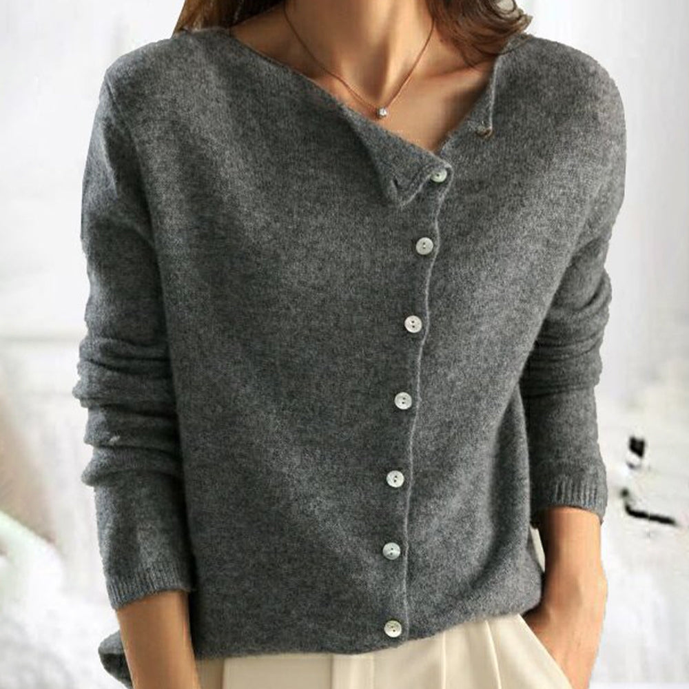 Women's Cardigan - Soft Knit Wool Blend - Button Down - Long Sleeve Relaxed Fit