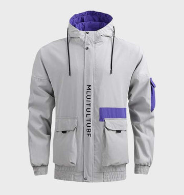Men’s Hooded Jacket - Waterproof Lightweight Zip-Up - Adjustable Fit with Pockets