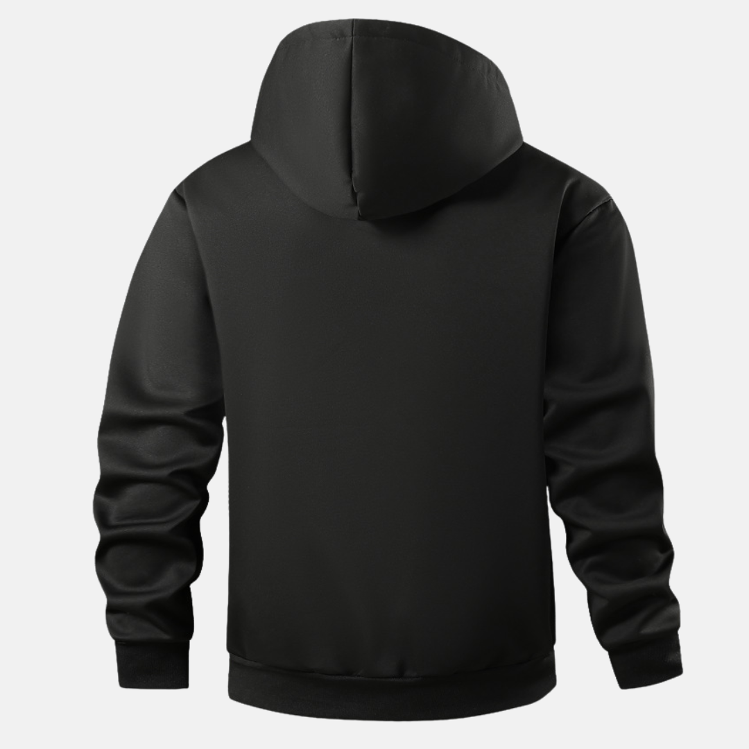 Men’s Zip-Up Hoodie Jacket – Relaxed Fit – Plush Lined – Ribbed Cuffs and Hem