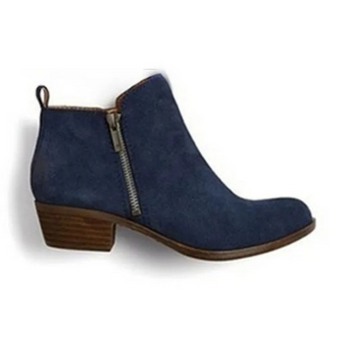 Women’s Ankle Boots – Low Heel – Suede Finish – Supportive Everyday Fit