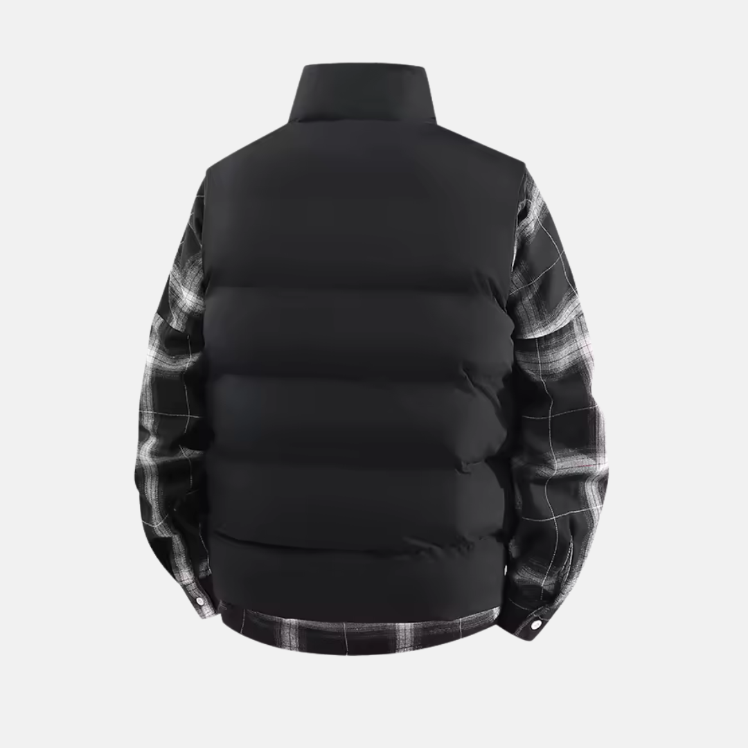 Men’s Puffer Vest – Insulated Quilted – Regular Fit – Stand Collar Zip Front