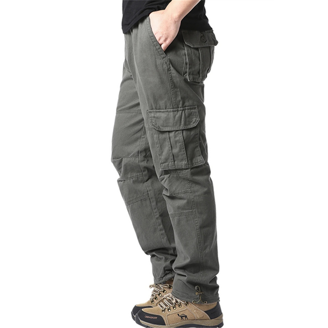 Men’s Cargo Trousers – Relaxed Fit – Stretch Waist – Utility Pockets