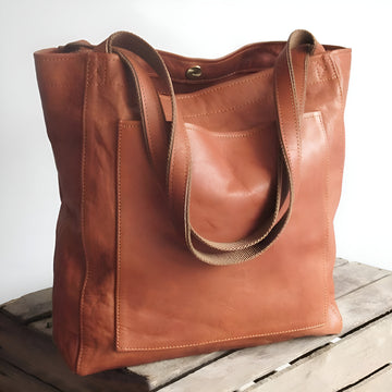 Vintage hobo leather handbag for women