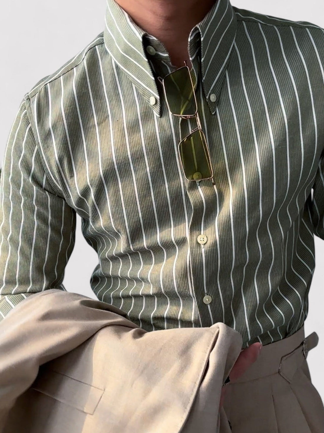 Timeless striped slim-fit shirt for men