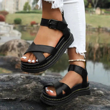 Sporty hallow buckle summer sandals for women