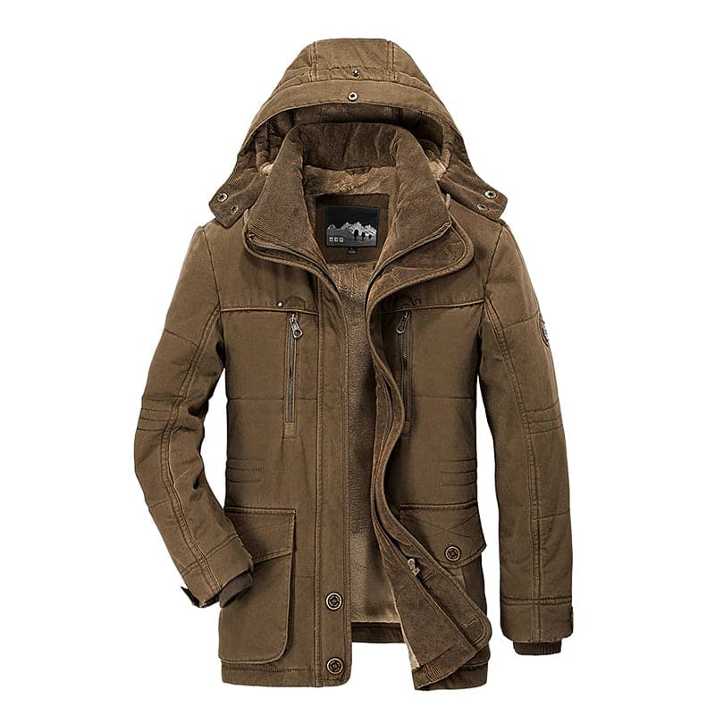 Men’s Jacket – Structured Fit – Water-Resistant – Hooded – Warm Lined – Utility Style
