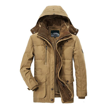 Men’s Jacket – Structured Fit – Water-Resistant – Hooded – Warm Lined – Utility Style