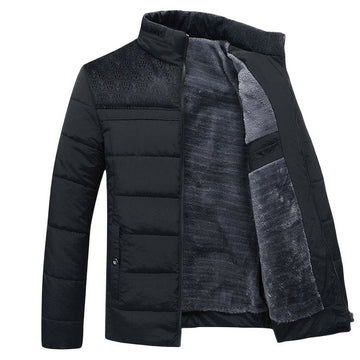 Men's Quilted Jacket – Regular Fit – Stand-Up Collar – Plush Lined – Textured Shoulders