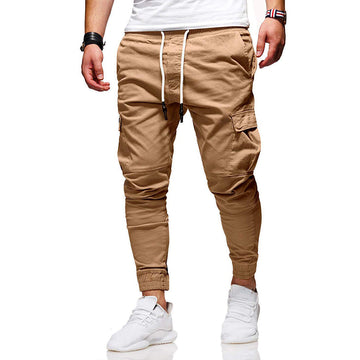 Men’s Cargo Pants – Slim Fit – Cotton Blend – Elastic Waist – Ribbed Cuffs – Multi Pocket