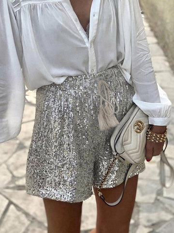 Sparkling Sequin Summer Shorts with Elastic Waistband | Lightweight & Stylish