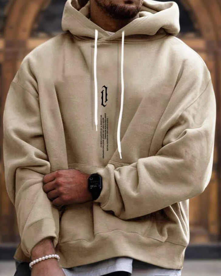 Men’s Hoodie – Oversized Fit – Cotton Blend – Kangaroo Pocket – Ribbed Trim – Drawstring Hood