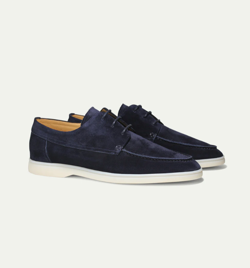 Men’s Suede Loafers - Lace-Up Moccasin Design - Soft & Flexible Sole - Smart Casual Wear