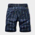 Casual pattern design shorts for men, cropped length, cotton blend, perfect for summer casual wear.