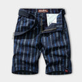 Casual pattern design shorts for men, cropped length, cotton blend, perfect for summer casual wear.