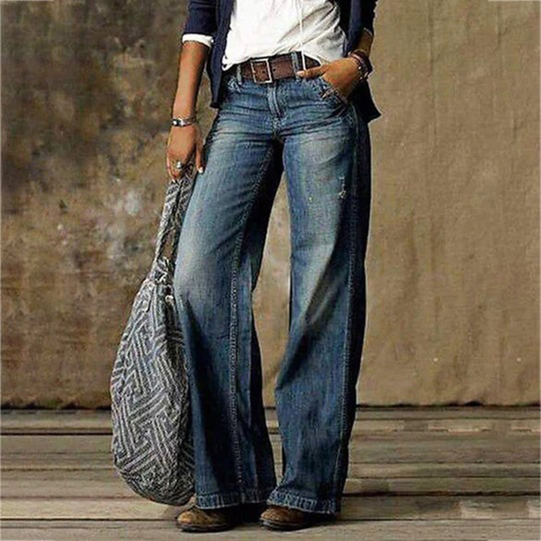 Women’s Wide-Leg Jeans – High Waisted – Relaxed Fit – Full Length Denim