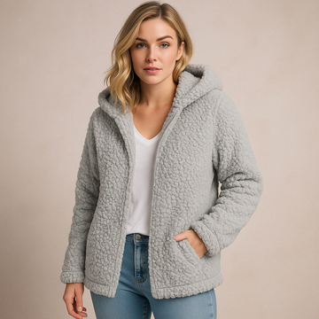 Women’s Hoodie Jacket – Oversized Fit – Plush Teddy Fleece – Casual Cozy Style