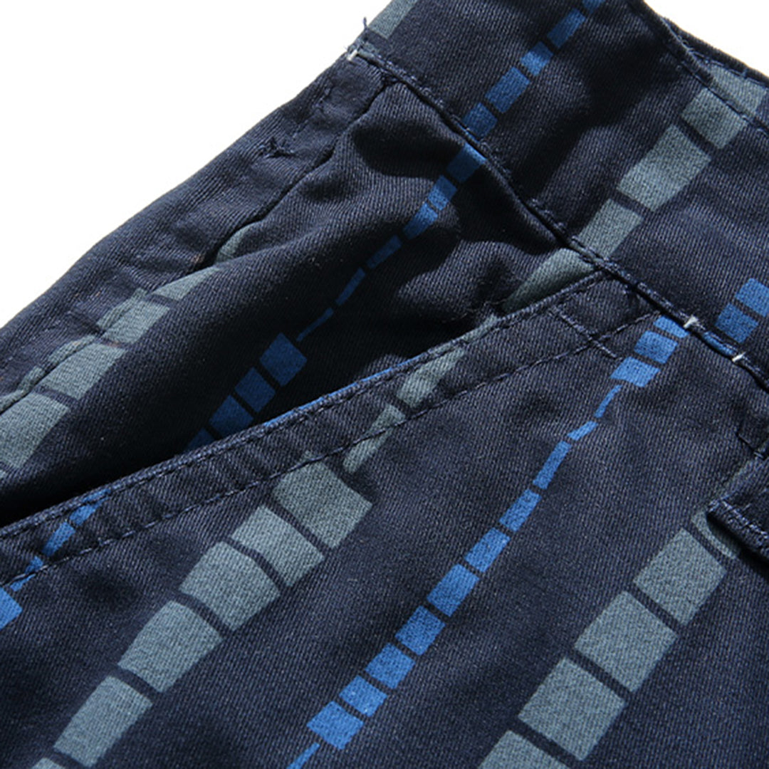 Casual pattern design shorts for men, showcasing a unique pattern and comfortable, above-the-knee fit.