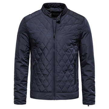 Men’s Quilted Jacket – Slim Fit – Lightweight – Full Zip – Diamond Pattern – Smart Casual