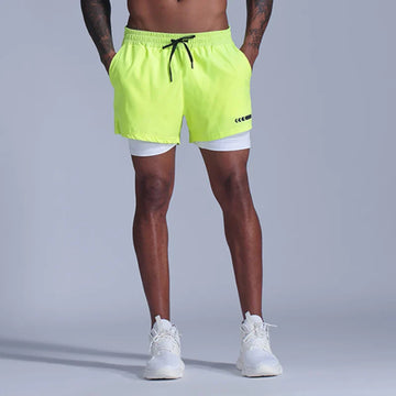 Men's 2-in-1 Running Shorts – Quick-Dry Athletic Gym Training Wear