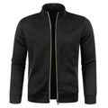 Man in activewear long sleeve cardigan, zip-up design, perfect for workouts or casual wear.