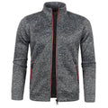 Man in activewear long sleeve cardigan jacket zipping up, perfect for workouts and casual wear.