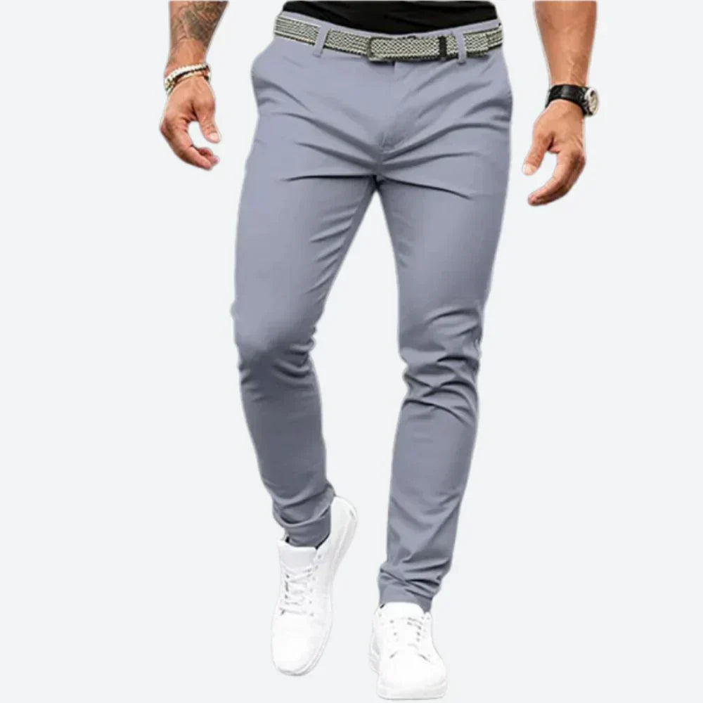 Men's All-Season Slim Fit Trousers | Breathable Stretch Fabric for Versatile Comfort
