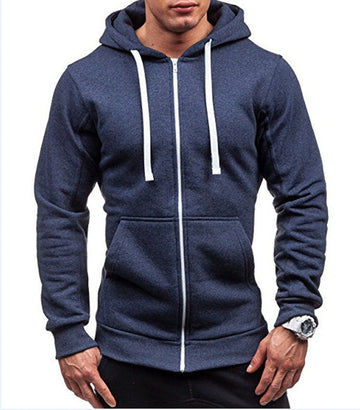 Men’s Hooded Sweatshirt Jacket – Cotton Blend – Regular Fit – Full Zip – Kangaroo Pockets
