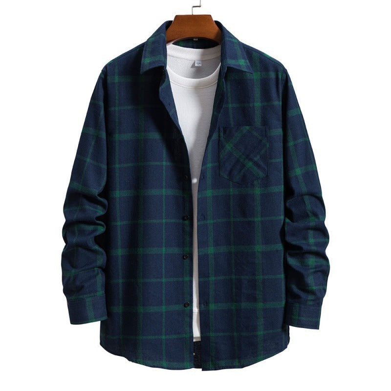 Men’s Plaid Button-Up Shirt – Relaxed Fit – Soft Fabric Blend – Casual Versatile Wear