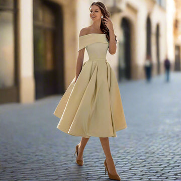 Strapless Satin Party Dress for Women – Elegant and Flowing